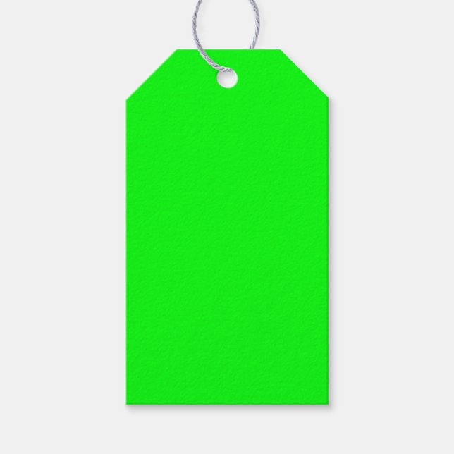 Moderner Neongrüner Bildschirm hell schlicht cool Geschenkanhänger (Vorderseite)