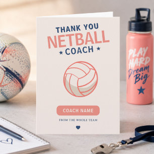Moderner Netball-Team-Spieler-Trainer Dankeskarte