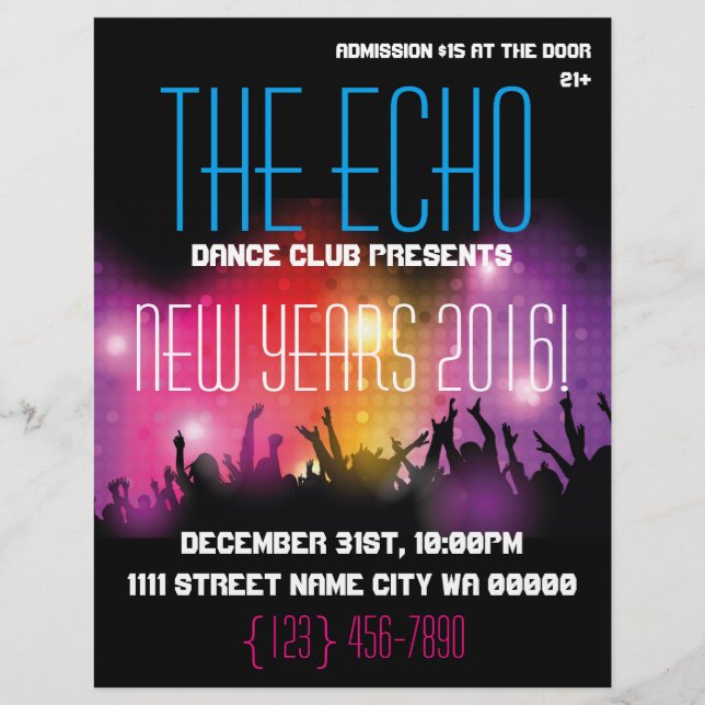 Moderner Neujahrs-Partyflyer Flyer (Vorne)