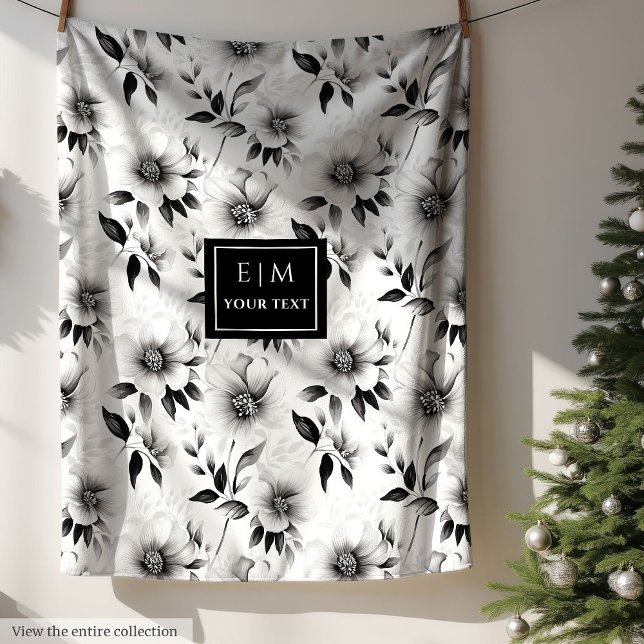 Moderner, neutraler botanischer Decken-individuell Fleecedecke (Modern neutral botanical blanket custom name)