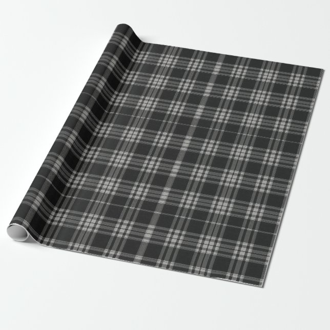 Moderner neutraler Gingham-Karo Tartan Pattern Geschenkpapier (Ungerollt)