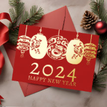Moderner New Year Gold Dragon Lattern