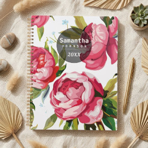 Moderner Niedlich rosa Blumenname Personalisiert Planer