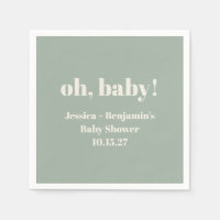 Moderner Niedlich Sage Green Baby Dusche Individue