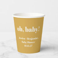 Moderner Niedlicher Dusty Yellow Baby Dusche Indiv Pappbecher