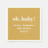 Moderner Niedlicher Dusty Yellow Baby Dusche Indiv Serviette