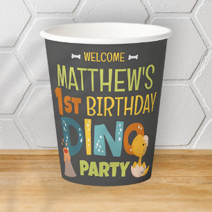 Moderner Niedlicher Geburtstag von Dino Dinosaur K Pappbecher