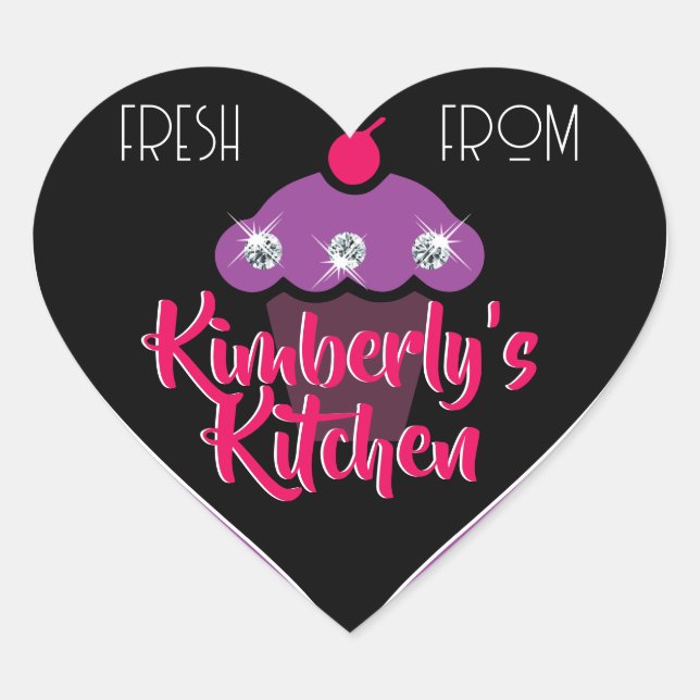 Moderner Niedlicher Girly Pink Glitzer Kristall Cu Herz-Aufkleber (Vorderseite)