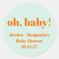Moderner Niedlicher Mint Orange Baby Dusche Indivi