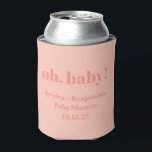 Moderner Niedlicher Peach Baby Dusche Individuelle Dosenkühler<br><div class="desc">Moderner Niedlicher Pfirsichpfirsichduschendusche Individuelle Name kühlt ab</div>