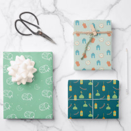 Moderner Niedlicher Ramadan Eid Mubarak Happy Eid Geschenkpapier Set