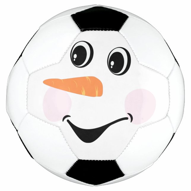 Moderner Niedlicher Schneemann gegenüber dem Winte Fußball (Vorderseite)