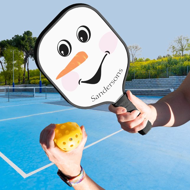 Moderner Niedlicher Schneemann im Winter Pickleball Schläger (Von Creator hochgeladen)