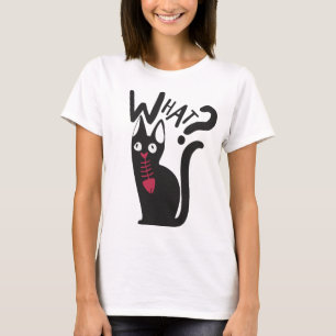 Moderner Niedlicher Schwarz-weißer Red Cat Mama Jo T-Shirt