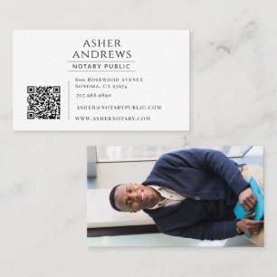 Moderner Notar Foto QR Code Visitenkarte