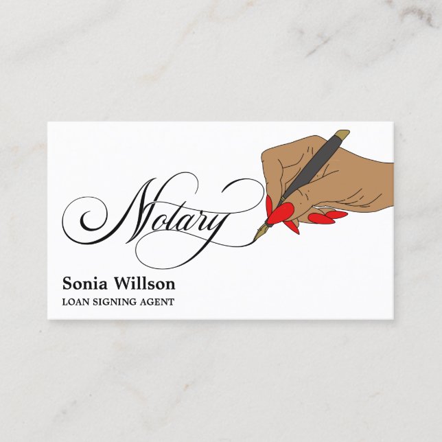 Moderner Notar Signature Agent Typografie Busin Visitenkarte (Vorderseite)