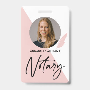 Moderner Notarunterschrift-Agent-Badge Ausweis