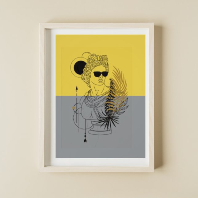Moderner olympischer Gott Apollo Colorblock Poster (Von Creator hochgeladen)