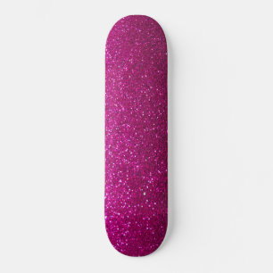 Moderner Ombre Hot Pink Black Glitzer Einfache Sta Skateboard