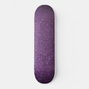 Moderner Ombre Lila Black Glitzer Einfache Stadt Skateboard