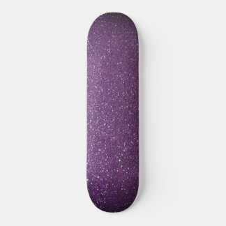 Moderner Ombre Lila Black Glitzer Einfache Stadt Skateboard