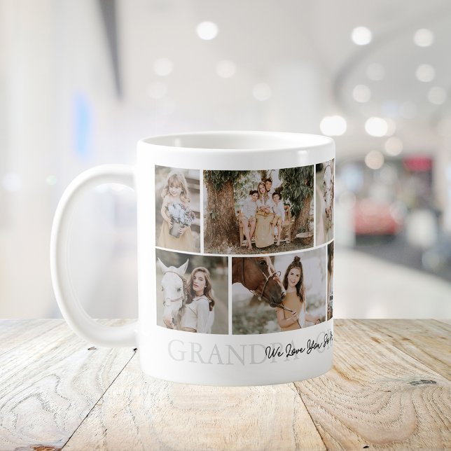Moderner Opa 12-Foto-Collage Kaffeetasse (Von Creator hochgeladen)