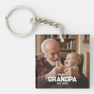 Moderner Opa Gegründet Est. Name Jahr Foto Schlüsselanhänger