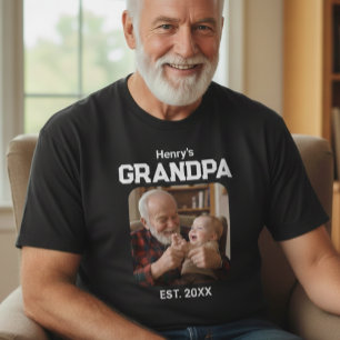 Moderner Opa Gegründet Est. Name Jahr Foto T-Shirt