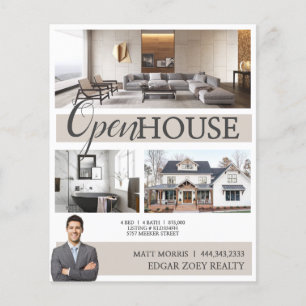 Moderner Open House Immobilienmakler Flyer