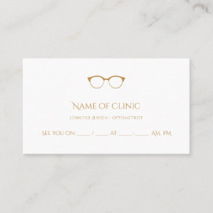 Moderner Optometriker - Einfache Gold-Brille Ernen Terminkarte