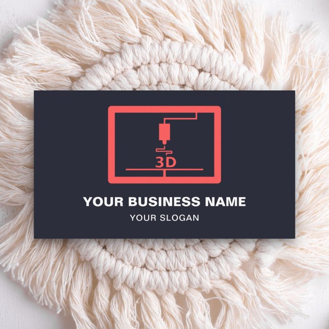 Moderner Orange 3D-Drucker Visitenkarte (Von Creator hochgeladen)
