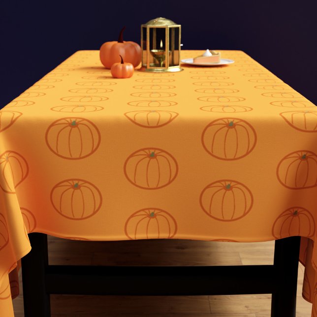 Moderner Orange Pumpkin Pattern Erntedank Tischdecke (A fun pumpkin pattern tablecloth for your Thanksgiving celebrations)