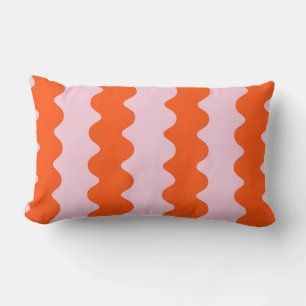Moderner Orange- und Rosa Groovy Streifen Minimali Lendenkissen