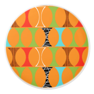 Moderner Orangefarbener Keramik Mitte des Jahrhund Keramikknauf