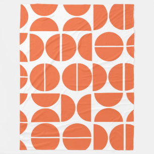 Moderner Orangenkreislauf Abstrakt Fleecedecke