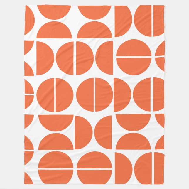Moderner Orangenkreislauf Abstrakt Fleecedecke (Vorderseite)