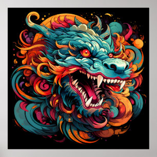 Moderner Orientalischer Drache Majestät Poster