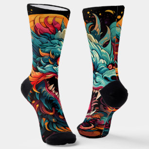 Moderner Orientalischer Drache Majestät Socken