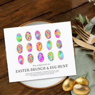 Moderner Ostereier-Such-Brunch Wasserfarben Budget Flyer