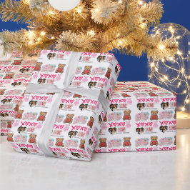 Moderner Paarname und Foto Valentinstag Geschenkpapier