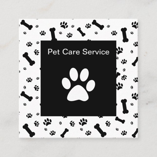 Moderner Pad Print Pet Service Quadratische Visitenkarte (Vorderseite)