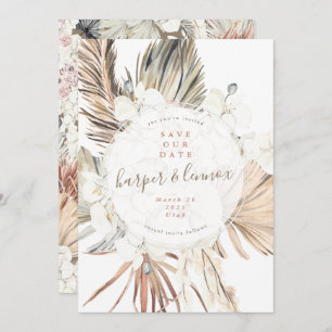 Moderner Pampas Boho Beach Summer Arch Save the Da Save The Date