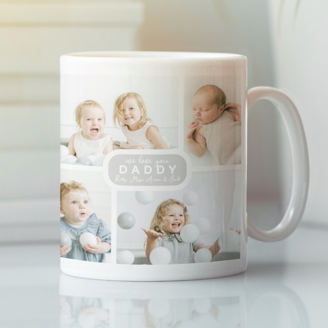 Moderner Papa 4 Foto Grau Kaffeetasse (Von Creator hochgeladen)