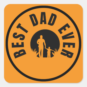 Moderner Papa-Aufkleber Papa-Leben Papa-Leben Quadratischer Aufkleber
