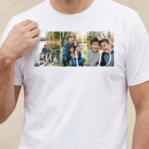 Moderner Papa-Fotocollage Vatertag Andenken Gesche Tri-Blend Shirt