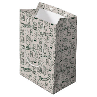 Moderner Papa Hobby Frohen Vatertag Doodle-Muster Mittlere Geschenktüte