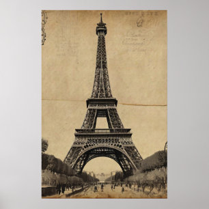 Moderner Pariser Eiffelturm Paris Französisch Vint Poster