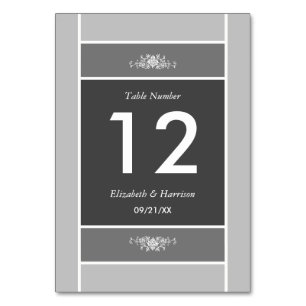 Moderner Pastelblock - Siver Gray - Hochzeit Tischnummer