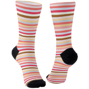 Moderner, pastelförmiger Circus Candy Strip Socken