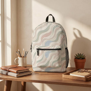 Moderner Pastell-Abstrakter Wellen-Rucksack Bedruckter Rucksack